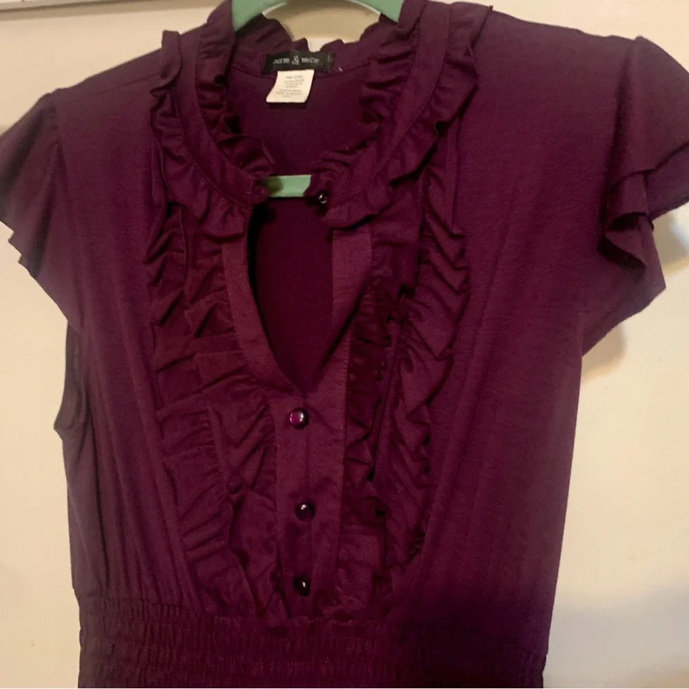 Eggplant Purple Ruffled size Small  Women's Dress NWOT - Picture 6 of 12